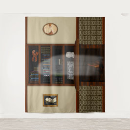 Haunted House Ghost Library Halloween Wandkleed