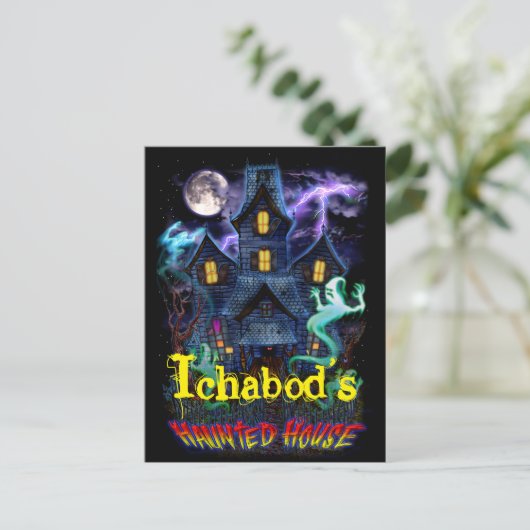 Haunted House Ghosts Briefkaart (Staand voorkant)
