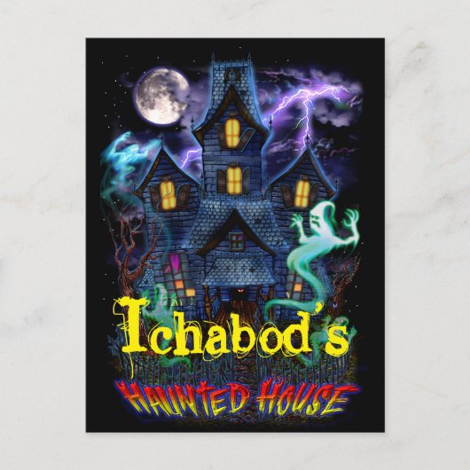 Haunted House Ghosts Briefkaart (Voorkant)