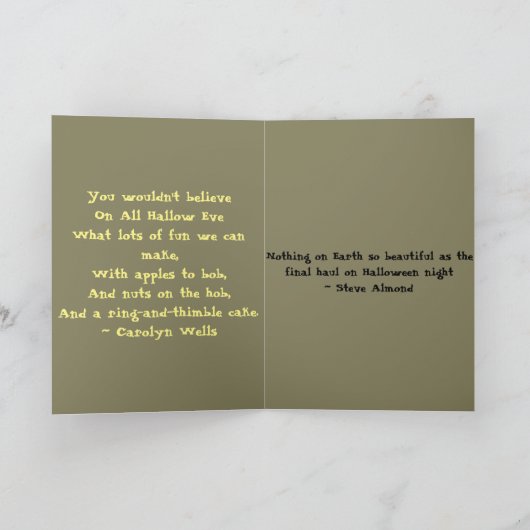 Haunted House Ghosts Halloween Whimsical Kaart (Binnen)