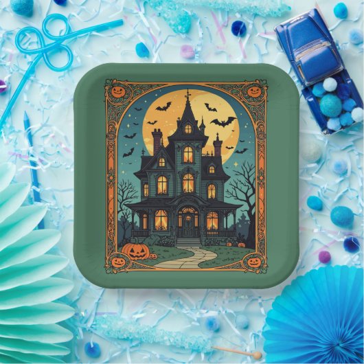 Haunted House - Gothic Grange Papieren Bordje (Feest)