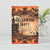 Haunted House Gothic Victoriaans  Halloween Kaart (Staand voorkant)