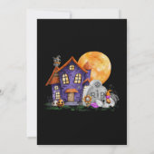 Haunted House Gravestone Halloween Party Kaart (Achterkant)