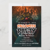 Haunted House Graveyard Halloween Party Kaart (Voorkant)