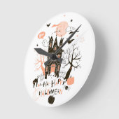 Haunted House "Ha Ha Happy Halloween" Ronde Klok (Hoek)