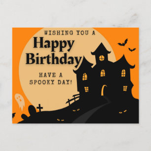 Haunted House Halloween Birthday Briefkaart