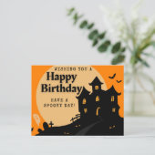 Haunted House Halloween Birthday Briefkaart (Staand voorkant)