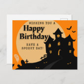 Haunted House Halloween Birthday Briefkaart (Voorkant / Achterkant)