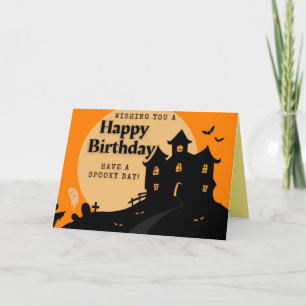 Haunted House Halloween Birthday Kaart