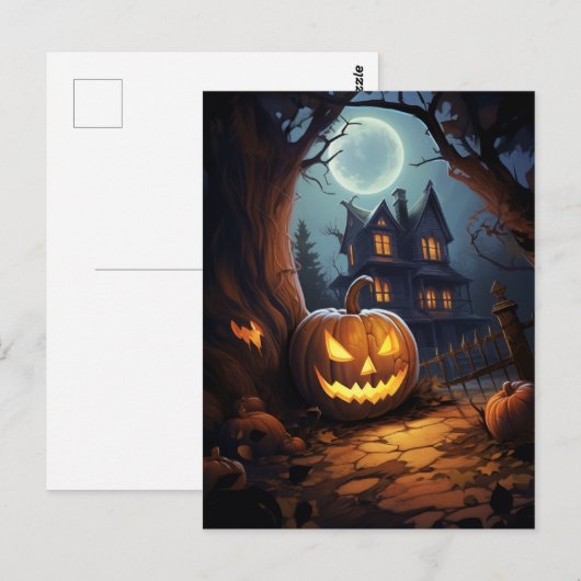 Haunted House Halloween Briefkaart (Voorkant / Achterkant)