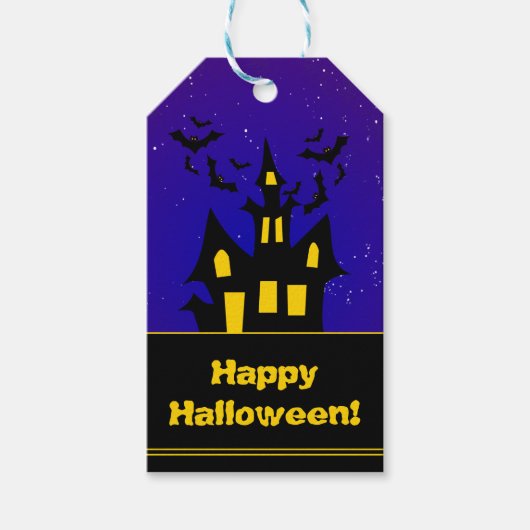 Haunted House Halloween Cadeaulabel (Voorkant)