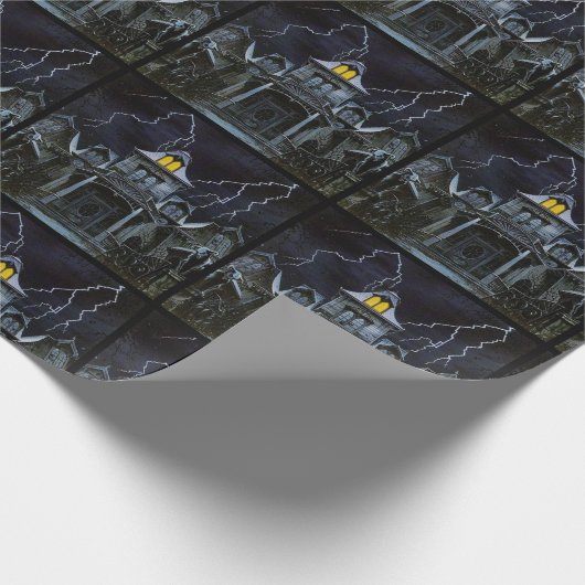 Haunted House Halloween Cadeaupapier (Hoek)