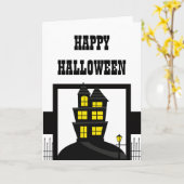 Haunted House Halloween Card Kaart (Gele Bloem)