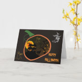 Haunted House Halloween Custom Wenskaart Kaart (Gele Bloem)