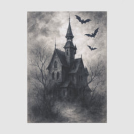 Haunted House Halloween Decoupage Tissue Paper Tissuepapier