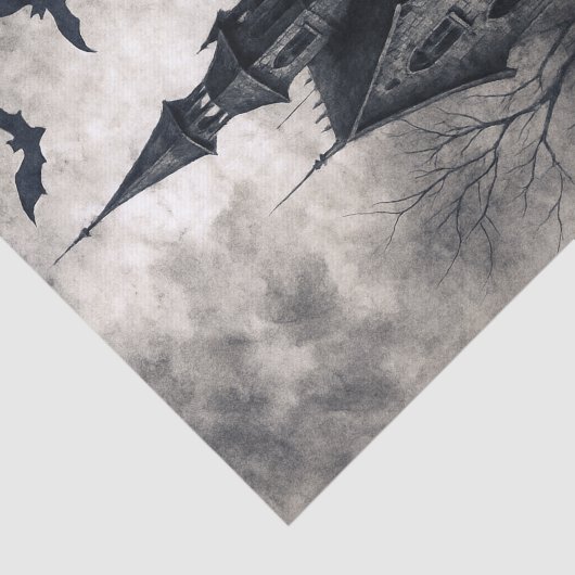 Haunted House Halloween Decoupage Tissue Paper Tissuepapier (Detail)