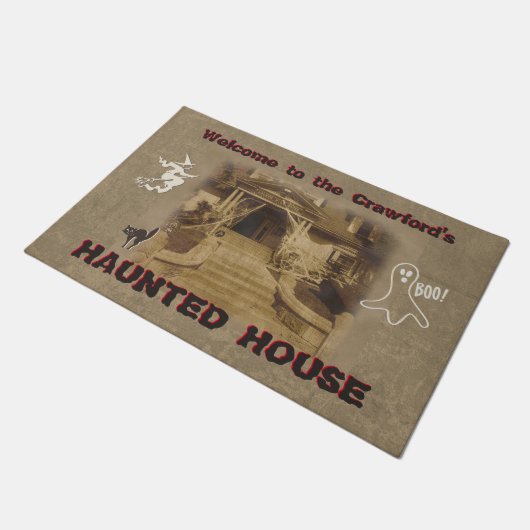Haunted House Halloween Deurmat (Schuin)
