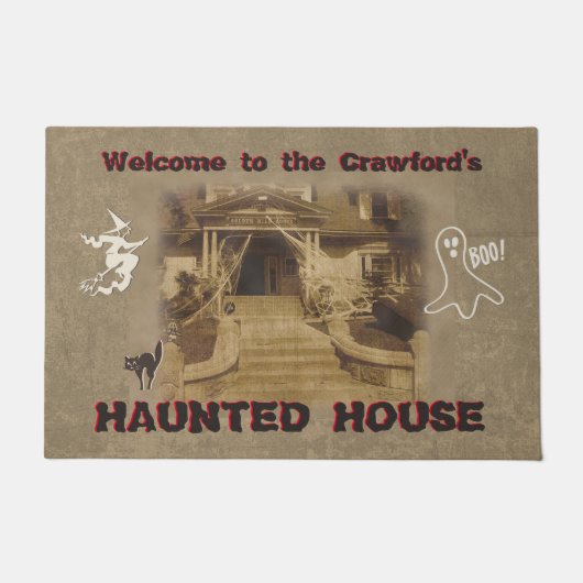 Haunted House Halloween Deurmat (Voorkant)