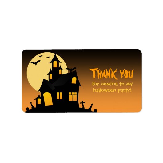 Haunted House Halloween Favor Tag Adres Label (Voorkant)