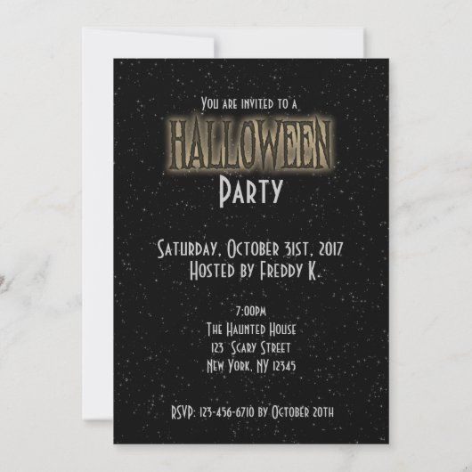 Haunted House Halloween-feestuitnodiging Kaart (Achterkant)