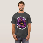 Haunted House Halloween geesten, pompoenen en vlee T-shirt (Voorkant volledig)