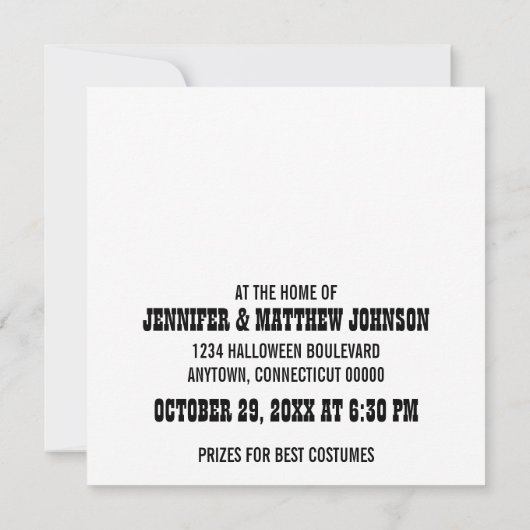 Haunted House Halloween Invite Kaart (Achterkant)