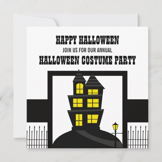 Haunted House Halloween Invite Kaart (Voorkant)