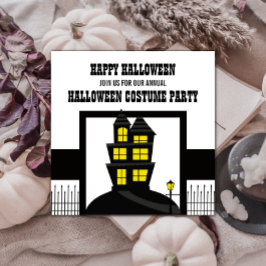 Haunted House Halloween Invite Kaart