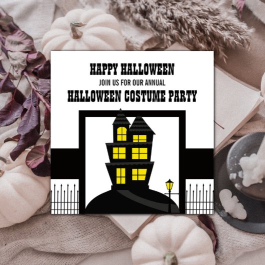 Haunted House Halloween Invite Kaart
