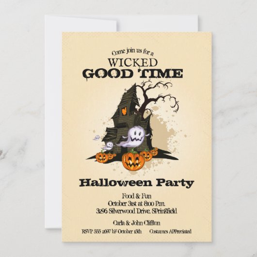 Haunted House Halloween Kaart (Voorkant)