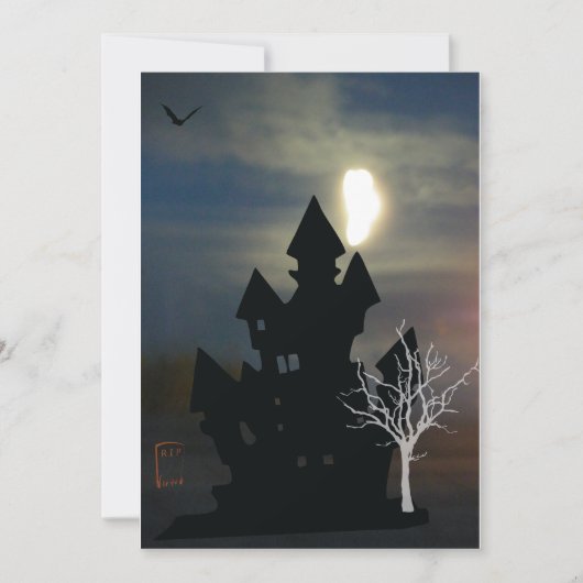 Haunted House Halloween Kaart (Voorkant)