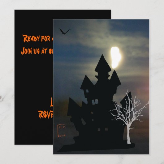 Haunted House Halloween Kaart (Voorkant / Achterkant)