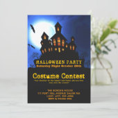 Haunted House Halloween Kostuum Feest Kaart (Staand voorkant)