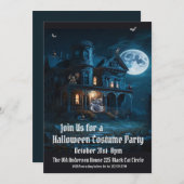 Haunted House, Halloween Kostuumfeest Kaart (Voorkant / Achterkant)