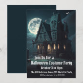 Haunted House, Halloween Kostuumfeest Kaart (Voorkant / Achterkant)