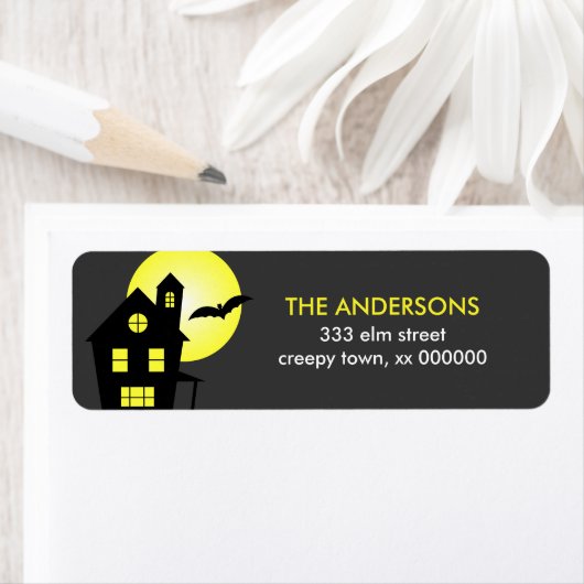 Haunted House Halloween Labels (Insitu)