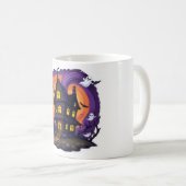 Haunted House Halloween Mok – Spooky Gothic Mansio (Voorkant rechts)