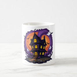 Haunted House Halloween Mok – Spooky Gothic Mansio