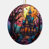 Haunted House Halloween Ornament - Glas in lood (Links)
