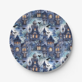 Haunted House Halloween Papieren Bordje