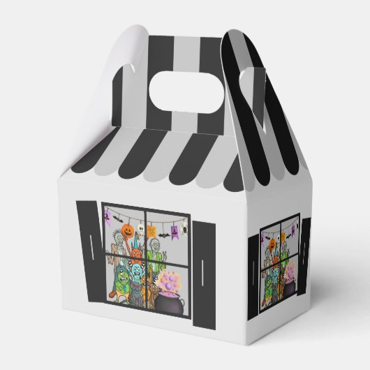 Haunted House Halloween Party Bedankdoosjes (Achterkant)