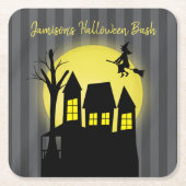 Haunted House Halloween Party Custom Kartonnen Onderzetters (Voorkant)