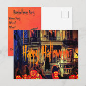 Haunted House Halloween Party Feestdagenkaart (Voorkant / Achterkant)