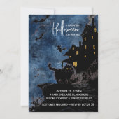 Haunted House Halloween Party Invitation – Blue Save The Date (Voorkant)