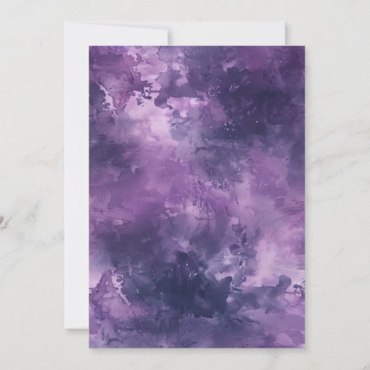 Haunted House Halloween Party Invitation – Purple Save The Date (Achterkant)