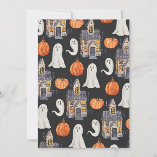 Haunted House Halloween Party Kaart (Achterkant)