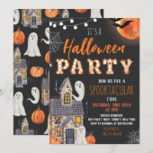 Haunted House Halloween Party Kaart (Voorkant / Achterkant)