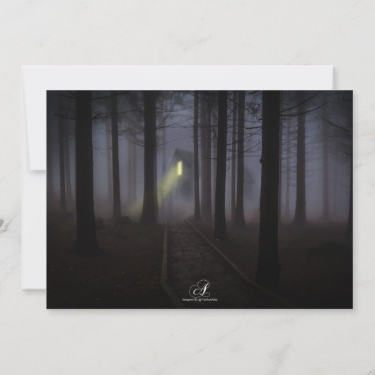 Haunted House Halloween Party Kaart (Achterkant)