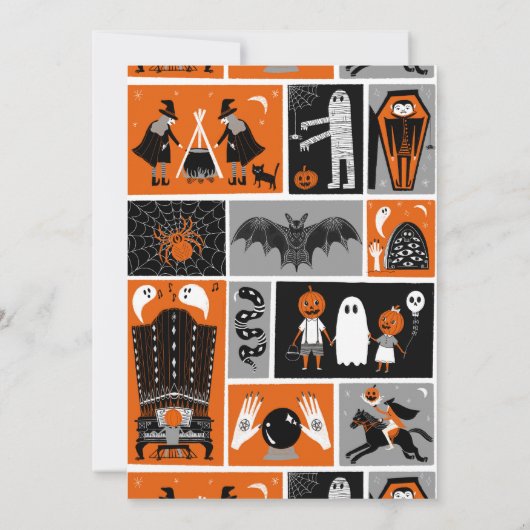Haunted House Halloween Party Kaart (Achterkant)