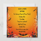 Haunted House Halloween Party Kaart (Achterkant)